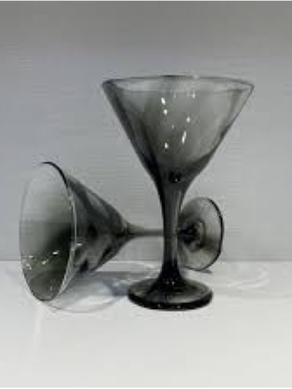 Pier 1 Smoke Gray Martini Glasses